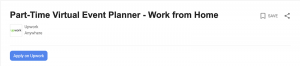 Upwork virtual event planner job posting